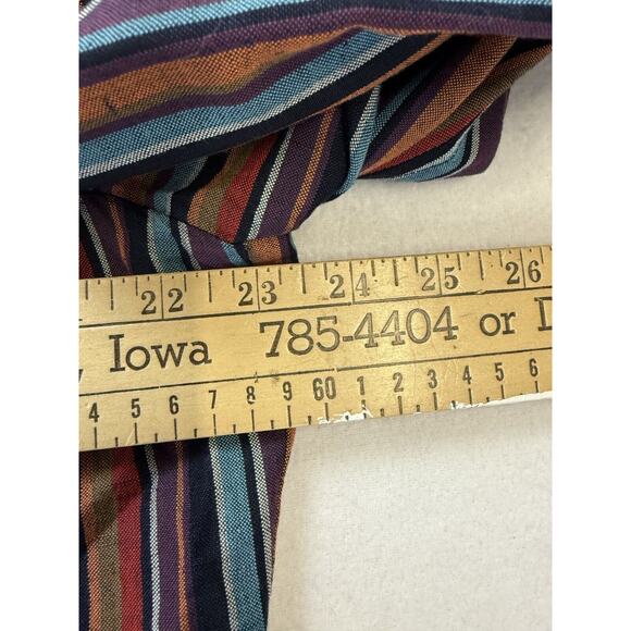 Evan Picone Shaket Blouse Sz 1 X Striped Long Sleeve Boho Western Crop Top - Picture 13 of 13